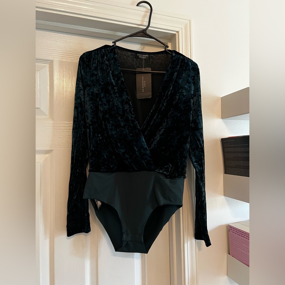 Zara Dark Velvet Bodysuit